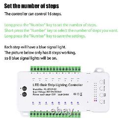 Contrôleur de système de capteur de mouvement à 16 étapes pour éclairage d'escalier à bandes LED - Ensemble complet