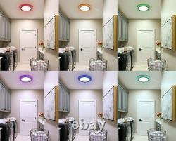 Double Couleur Blanc + Rvb Led Ventilateurs De Plafond De Lumière Encastré Panneau De Lumière Encastré Spot Lampe
