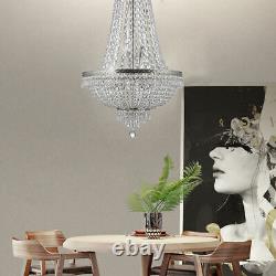 French Empire Crystal Chandelier Grand Foyer Plafond Éclairage Lampe Led 9 Lumière