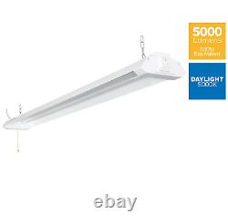 Honeywell 5000 Lumen 4' Lumière d'atelier en métal à LED, finition blanche, lot de 4