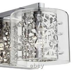 Lampe Murale Moderne Led Chrome 20 1/2 3-light Fixture Cristal Pour Salle De Bains Vanity