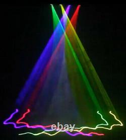 Lumière Laser 460mw 4 Lens 4 Beam Rgby Dj Stage Lighting Disco Show DMX Projecteur