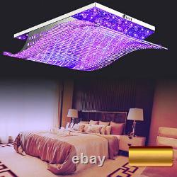 Lumière de plafond en cristal K9 à 7 couleurs avec chandelier à LED et éclairage suspendu à télécommande.