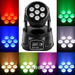 Lumière de tête mobile à 7 LED RGBW 105W DMX Wash Stage DJ Show Disco Lighting & Remote