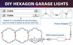 Lumières hexagonales à LED - Pack de 3 couleurs RVB changeantes, pouvant être reliées, pour garage, magasin de détail et salle de sport.