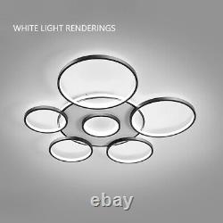 Luminaire de plafond LED réglable à 7 têtes avec anneau pour salle à manger et éclairage de salon à distance.