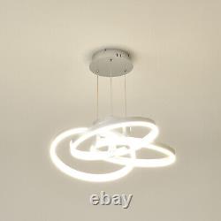 Luminaire suspendu LED Wave à intensité variable pour plafond, lampe suspendue en argent aux États-Unis.