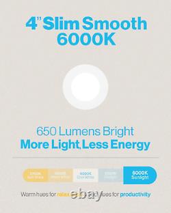 Luminaires encastrés minces à LED Ultra Thin de Sunco Lighting, paquet de 24, 4 pouces, 6000K.