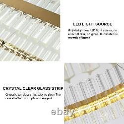 Lustre de plafond LED en cristal de luxe avec anneau, suspensions lumineuses