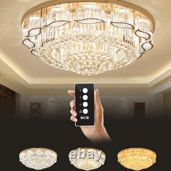 Lustre de plafond LED en cristal moderne avec éclairage intégré monté au plafond - Lampe USA
