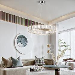 Lustre en cristal rond moderne avec pendentif, lampe de plafond à LED, éclairage et appareil d'éclairage.
