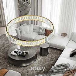 Lustre en cristal rond moderne avec pendentif, lampe de plafond à LED, éclairage et appareil d'éclairage.