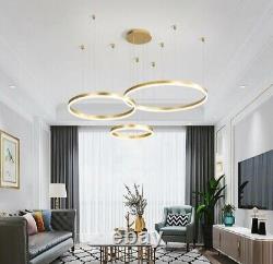 Lustre suspendu italien de luxe moderne en or brun avec éclairage à LED en forme d'anneau - Éclairage pendentif 2022