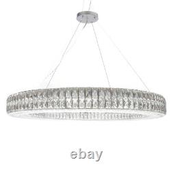 Moderne Plafonnier Lumière Cristal Anneau Led Pendentif Lampe Chandelier Éclairage Fixation