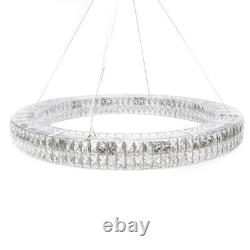 Moderne Plafonnier Lumière Cristal Anneau Led Pendentif Lampe Chandelier Éclairage Fixation