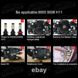 Pour Honda Accord 2008-2018 6pcs 6000k Led Phare High Low Beam+fog Ampoules Kit